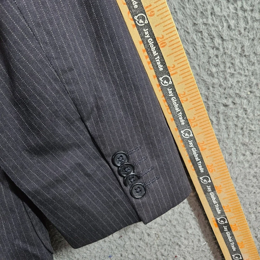 Banana Republic Mens 40R Tailored Fit Navy Pinstripe Cotton Blazer Jacket